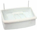 2 Bird Cage Aviary Universal Hanging Ccups Seed Food Feeders with Spill Proof Dividers Wire Hangers 4 oz Each