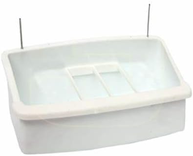 2 Bird Cage Aviary Universal Hanging Ccups Seed Food Feeders with Spill Proof Dividers Wire Hangers 4 oz Each
