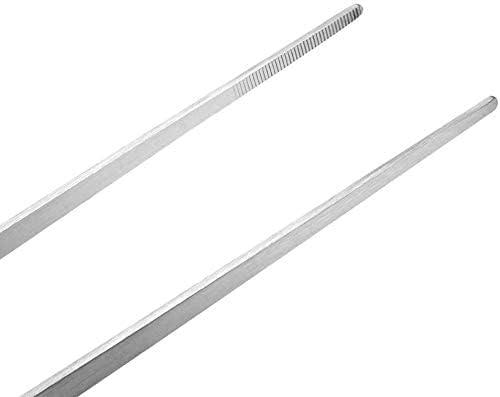 Heyiarbeit Aquarium Straight Curved Tweezers Set 19 Inch Stainless Steel (2 Pack) & Substrate Spatula Fish Tank Aquatic Plants Tool