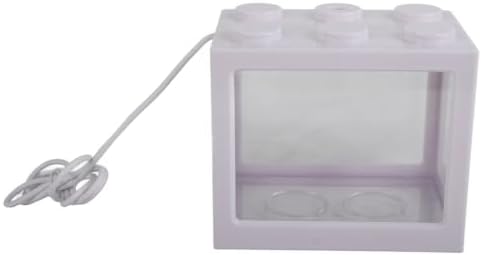 Mini USB LED Aquarium Fish Bowl Plastic Tank with White Light for Desk Tabletop Decor Energy-Saving Office Accent(White)