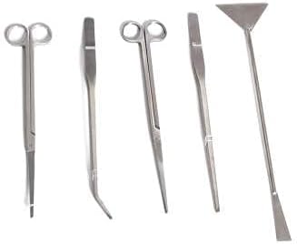 Aquarium Plants Tools, Aquascaping Tweezers Scissor Spatula Tool Stainless Steel Aquarium Tank Aquascaping Tools Set for Fish Starter Kits (3pc/4pc/5pc) (4 PCS)