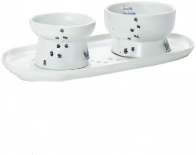 Necoichi Raised Cat Bowl Dining Tray (Bowl Set with Dining Tray)