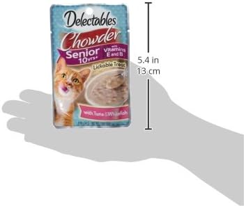 Hartz Delectables Chowder Lickable Wet Cat Treats for Senior Cats,Tuna & Whitefish,1.4 Ounce(Packaging May Vary),(Pack of 24)