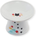 Necoichi Raised Cat Food Bowl – Ceramic Elevated Cat Bowl for Whisker & Neck Fatigue, Dishwasher Microwave Safe – Non-Slip & Anti Vomiting Ergonomic Design (Fuji, Extra Wide, 2-Cups Capacity).