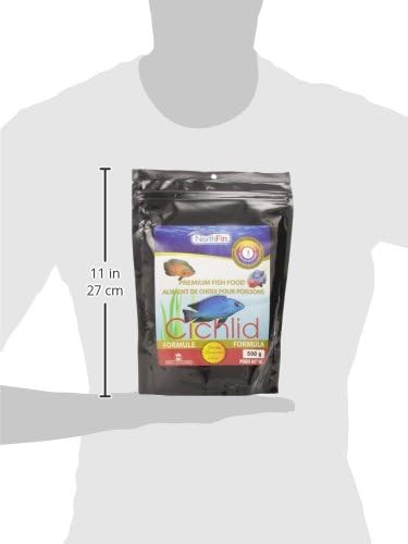 Northfin Cichlid Formula Fish Food – Slow Sinking Pellets for Cichlids (3mm, 500g) | Premium High-Protein, All-Natural Cichlid Diet to Enhance Color & Growth – No Fillers, No Hormones, Made in Canada