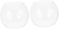 Small Plastic Fish Bowls 2pcs, Round Desktop Aquarium Tanks, Shatterproof Office Goldfish Bowls for Home and Living Room Micro Landscape