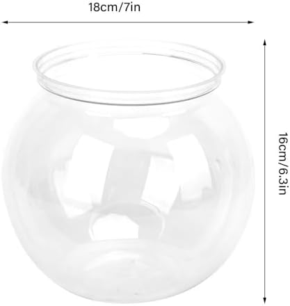 4.9x3.9 Inch Mini Plastic Transparent Fish Bowl Shatterproof Aquarium for Small Fish Desk Decor Tank with High Light Transmittance(M)