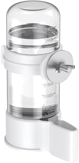 Automatic Bird Water Dispenser – Plastic Cage Water Feeder for Small Birds | White Parrot Waterer for Parakeet, Cockatiel, Budgie, Lovebirds