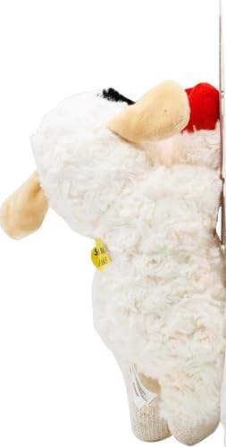 Multipet Lamb Chop Dog Plush Toy - Squeaky Toy for Small & Medium Dogs - Extra Soft Plush - Stuffed Animal for Cuddling & Playing (10",Cream,5 Squeakers),(Pack of 3)