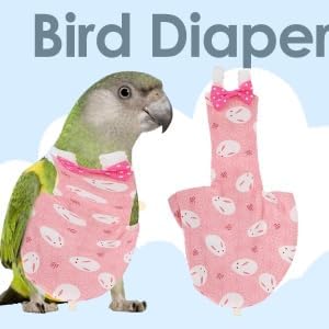 Bird Diaper, Pet Bird Cute Diaper Parrot Diapers Flying Costume Pigeon Pants Reusable Waste Accessories for Parrots Pigeons Pet Supplies (M)