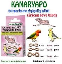 10 Conure Cockatiel Lovebird Splayed Leg Treatment Bracelet 10 Hobble Braces Bird Bands Leg Rings 5 mm, 6mm, 7mm