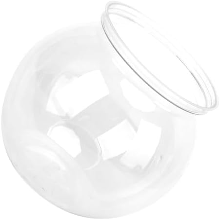 4.9x3.9 Inch Mini Plastic Transparent Fish Bowl Shatterproof Aquarium for Small Fish Desk Decor Tank with High Light Transmittance(S)