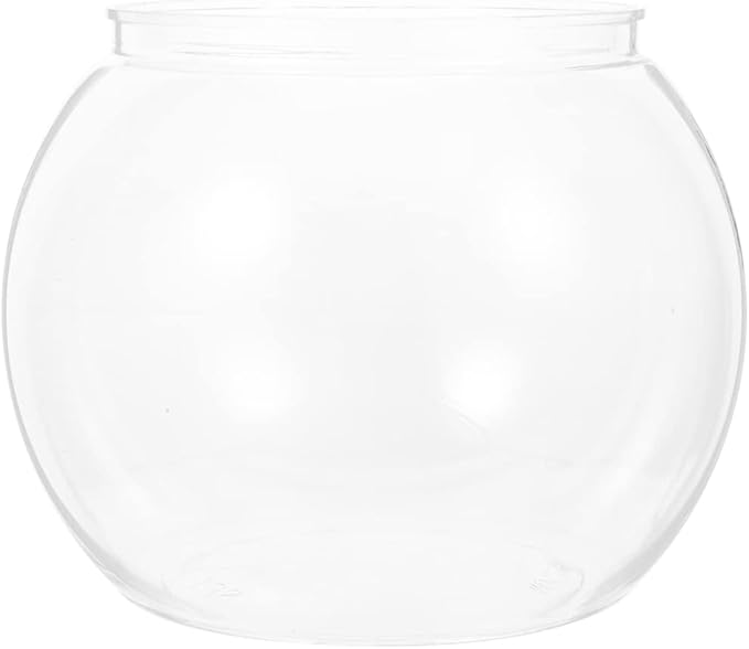 Plastic Fish Bowl Vases Small Aquarium Tank Bubble Bowl Round Bowl Terrarium Globe Flower Vase for Candy Drinks Carnival Games Prizes Centerpieces and Party Decoration