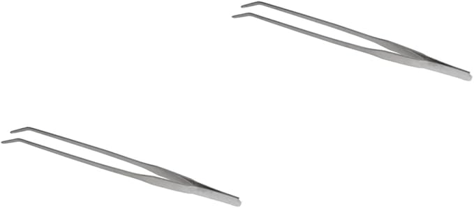 2pcs Curved Tip Stainless Steel Plant Tweezers Aquatic Tongs for Fish Tank Plants Ergonomic Design for Easy Handling and Trimming
