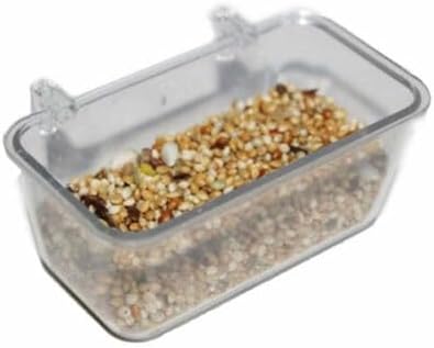 Bird Food Feeder Cup, Clear Acrylic, 3 oz Capacity, Cage Mountable,Set of 4 feeders, Size 3"x 1.5"
