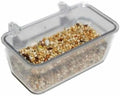 Bird Food Feeder Cup, Clear Acrylic, 3 oz Capacity, Cage Mountable,Set of 4 feeders, Size 3"x 1.5"