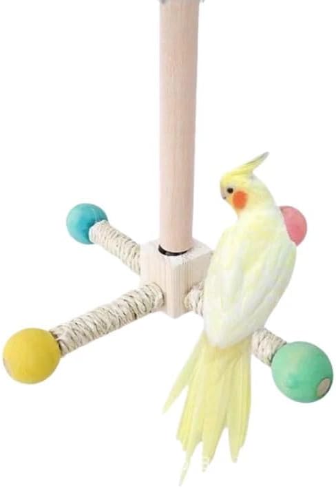 Parrot Spinner Toy，Rotating windmillself Fun Toy Grinds Teeth, Puzzle Aerial Stand Suitable for Small and Medium-Sized Parrots Such as Xuanfeng, Mudan, and Tiger Skin