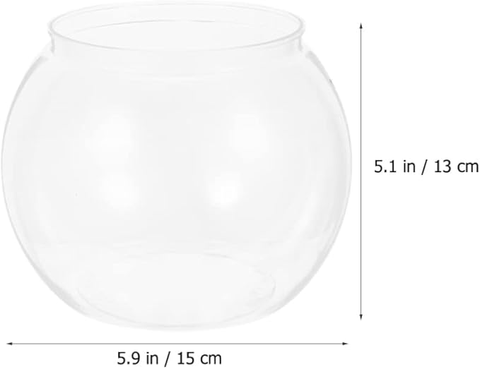 Plastic Fish Bowl Vases Small Aquarium Tank Bubble Bowl Round Bowl Terrarium Globe Flower Vase for Candy Drinks Carnival Games Prizes Centerpieces and Party Decoration