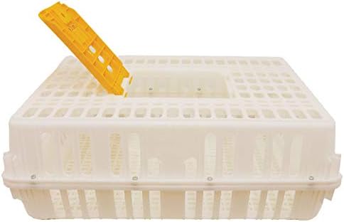 Stromberg's Heavy-Duty Poultry Transport Crate | Secure Chicken & Bird Carrier | Durable Plastic with Hinged Loading Door | Holds 4-5 Chickens