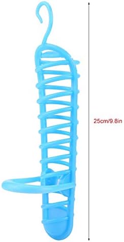 Parrots Food Basket Birds Feeding Perch Stand Fruit Vegetable Container Birds Feeders Plastic Parrot Bird Cage Hanging Foraging Toys(Blue)