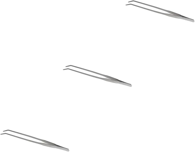 3pcs Curved Tip Aquatic Plant Tweezers Stainless Steel Tongs for Fish Tank Plants Ergonomic Design for Easy Trimming Tool for Aquarists