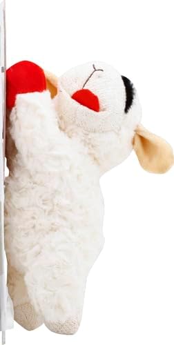 Multipet Lamb Chop Dog Plush Toy - Squeaky Toy for Small & Medium Dogs - Extra Soft Plush - Stuffed Animal for Cuddling & Playing (10",Cream,5 Squeakers),(Pack of 3)