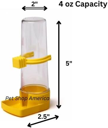 3 Pcs Bird Automatic Water Feeder Parakeet Budgie Aviary 4 oz 100 ml Tube Feeders Gravity Food Dispensers Set of 3 Parrot, Parrotlet, Small Pets Durable, Reusable, Bird Cage Feeders