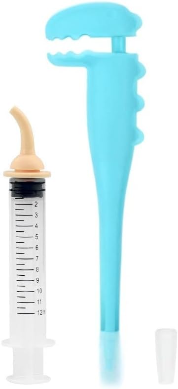Pet Pill Dispenser, Pet Piller Gun Oral Tablet Capsule,Silicone Syringes for Cats, Dogs and Small Animals (Blue-Pusher+Syringe)