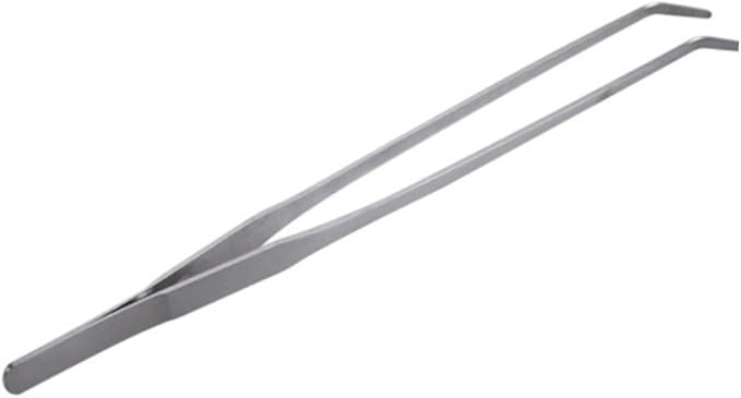 FRCOLOR 4pcs Stainless Steel Plant Tweezers Straight Curved Aquatic Tools for Fish Tank Maintenance Resistant for Precise Plant Positioning