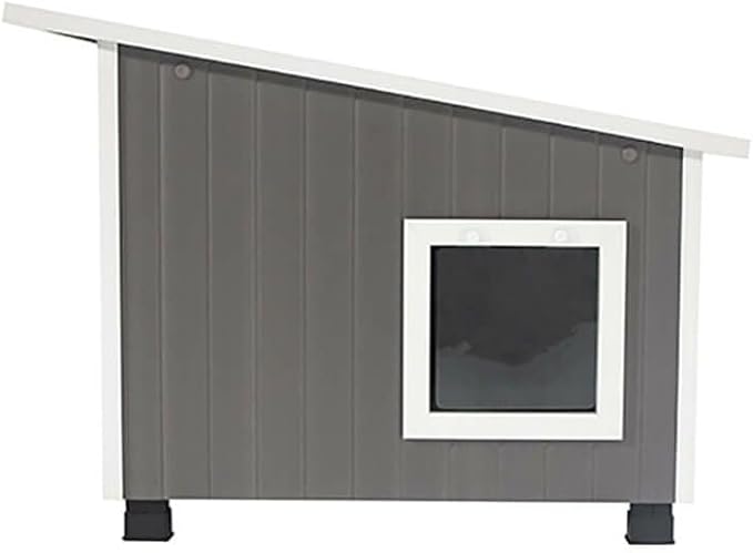 New Age Pet ECOFLEX Outdoor Cat House X-Large Weather Resistant, Raised Floor, Dual Vinyl Flaps, 30% Bigger, 28" W x 20" H