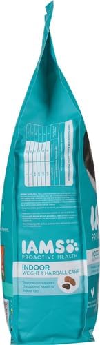 IAMS Proactive Health Dry Cat Food, Indoor Weight and Hairball Care Cat Food Dry Recipe, with Real Chicken in Every Bite, 7 lb. Bag
