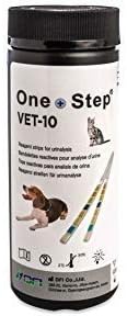 One Step Pet Urine Testing Strips, 100 x 10 Parameter Urinalysis Tests for Dogs, Cats, Vets, Accurate Testing for Veterinarians, Detects UTI, Diabetes, Bladder, Kidney, Liver, SG, pH, Glucose