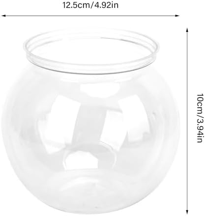 4.9x3.9 Inch Mini Plastic Transparent Fish Bowl Shatterproof Aquarium for Small Fish Desk Decor Tank with High Light Transmittance(S)