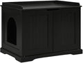 unipaws Black Cat Litter Box Enclosure Furniture, Kitty Hidden Cover, Concealed Dog Proof Litter Boxes Cabinet, Hideaway Litter Box, Cat House