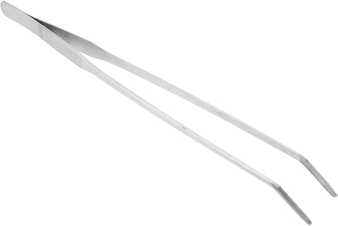 DOITOOL 3pcs Curved Tip Stainless Steel Tweezers for Aquatic Plants Ergonomic Design for Fish Tank Maintenance Resistant Tool for Trimming Low-growing Aquarium Plants