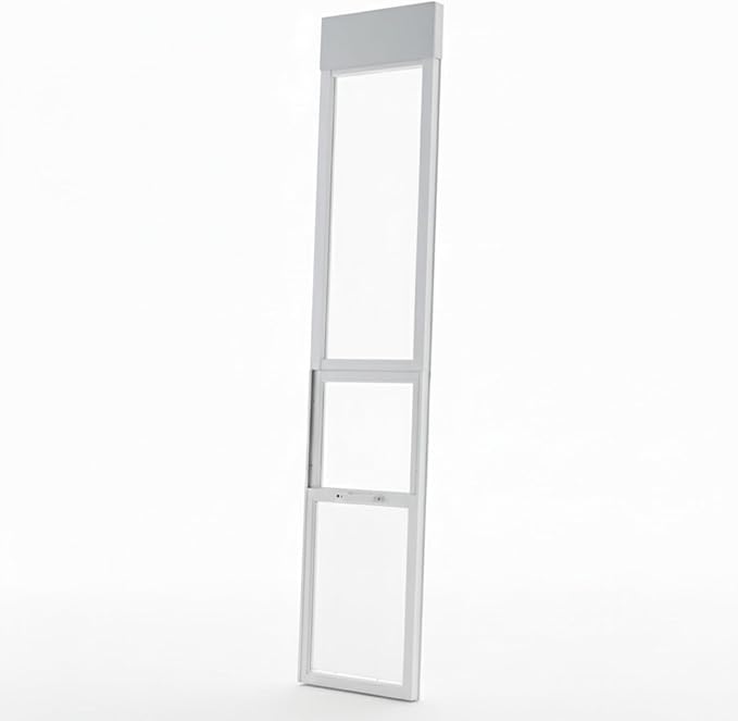 Anti-Shatter Dog Door for Sliding Glass Door,White Sliding Glass Dog Door,No-Cut DIY Installation,Aluminum Frame & Secure Lock for Large Dogs (Large- for 88.6-94.5inch)
