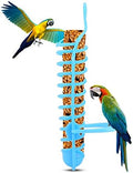 Parrots Food Basket Birds Feeding Perch Stand Fruit Vegetable Container Birds Feeders Plastic Parrot Bird Cage Hanging Foraging Toys(Blue)