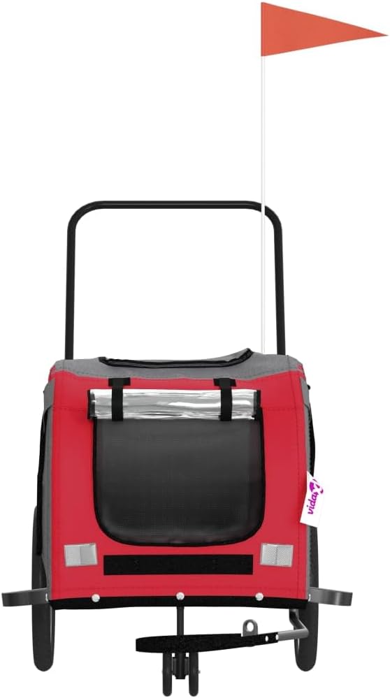 Pet Bike Trailer for Small Dogs, Durable Oxford Fabric with Weatherproof & Scratch-Resistant Design, Zippered Doors and Mesh Windows for Safe Outdoor Rides