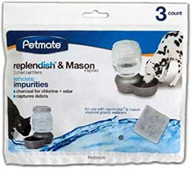 Petmate Replendish Charcoal Replacement Filters Control Chlorine and Odor (3 count)