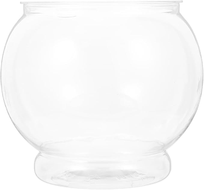 Healifty Tabletop Fish Bowl 5.90 Inch Clear Plastic Globe Fish Tank Mini Aquarium for Office Desk Decor and Feeding Container