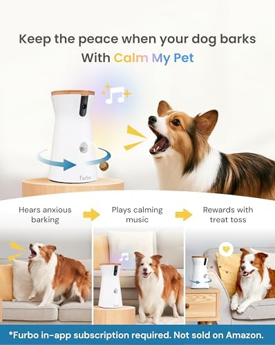 Furbo 360° Dog Camera + Mini [New Subscription Required at Setup] 2-Camera Bundle Nanny Pro Subscription: Dog Safety & Home Security Alerts, Pet Camera with Speaker, Phone App & Night Vision