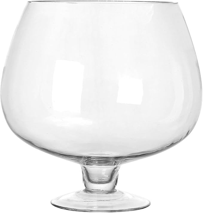 Elegant Glass Fish Bowl: Multi-Functional Betta Fish Tank, Desktop Goldfish Aquarium - Clear Glass Vase for Home Office Decor, 7.47 Inch