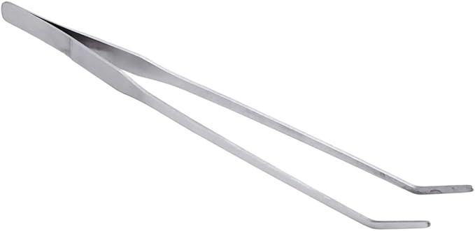 2pcs Curved Tip Stainless Steel Plant Tweezers Aquatic Tongs for Fish Tank Plants Ergonomic Design for Easy Handling and Trimming