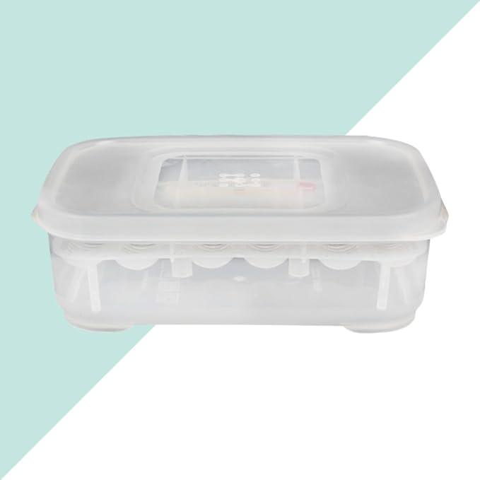 Angoily 3Pcs Transparent Reptile Egg Box Set with Thermometer for Snake and Lizard Egg Incubators 2.56X1.7X2.32 Inch Breeder Tray for Easy Observation and Cleaning