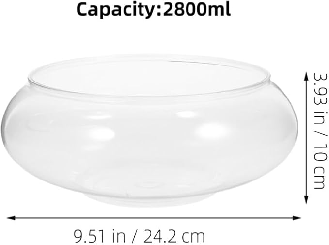 SUPVOX Plastic Fish Bowl Vase: 2pcs Round Bubble Bowl 2800ml Wide Mouth Air Plant Vase Desktop Terrarium Goldfish Tank for Aquarium Hydroponic Succulent Flower Planter
