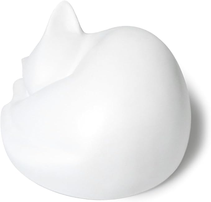 Sleeping Cat Urn for Ashes with Paw Print Kit, Capacity 0.5L, Carefully Handmade Resin Pet Urns for Cats, Thoughtful Pet Loss Gifts and Cat Memorial for Ashes Keepsake (White)
