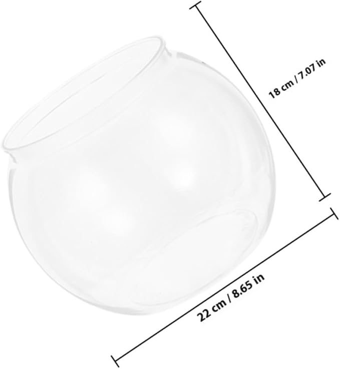 COHEALI 2pcs Large Round Fish Bowls Plastic Small Aquarium Tanks for Desktop Betta Goldfish Micro Landscape Container Office Decoration