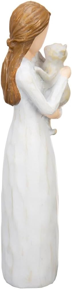 Cat Memorial Gifts for Loss of Cat,Pet Loss Sympathy Gift for Cat Mom,Hand-Painted Angel of Friendship Figurine Statue for Loving Pets and Cat Lovers(Gray)
