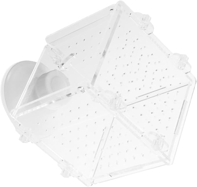 Luxshiny Aquarium Fish Isolation Box Acrylic Breeding Tank 8x8x8.8cm Fish Tank Separator for Betta Guppies Shrimp Breeding and Incubation