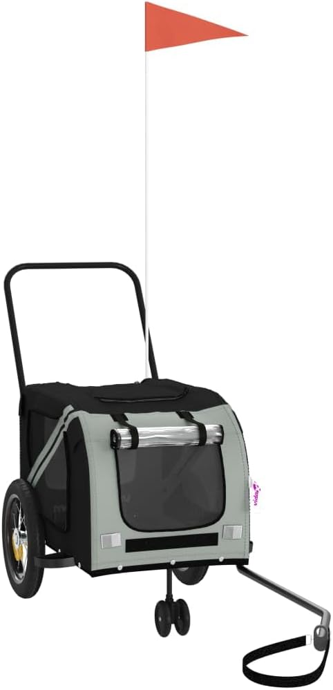 Pet Bike Trailer for Small Dogs, Durable Oxford Fabric with Weatherproof & Scratch-Resistant Design, Zippered Doors and Mesh Windows for Safe Outdoor Rides